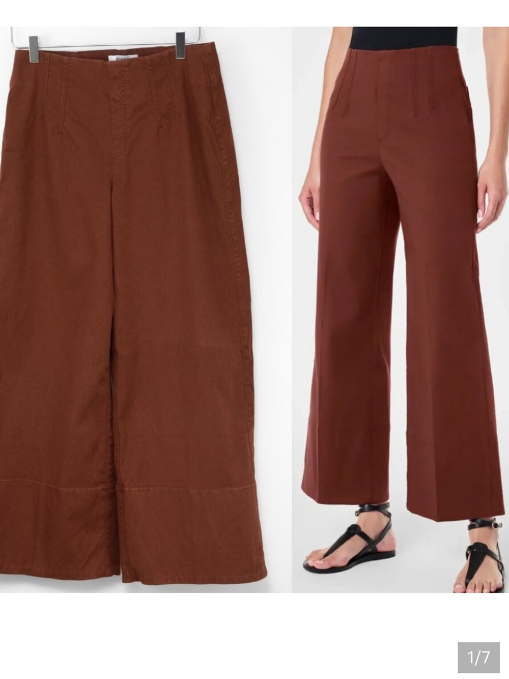 Spanx stretch twill Wide-Leg Pants trousers brown